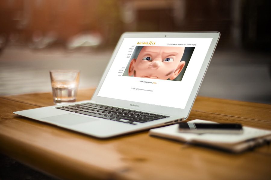 Ansicht der Website von animaflix auf einem Laptop.